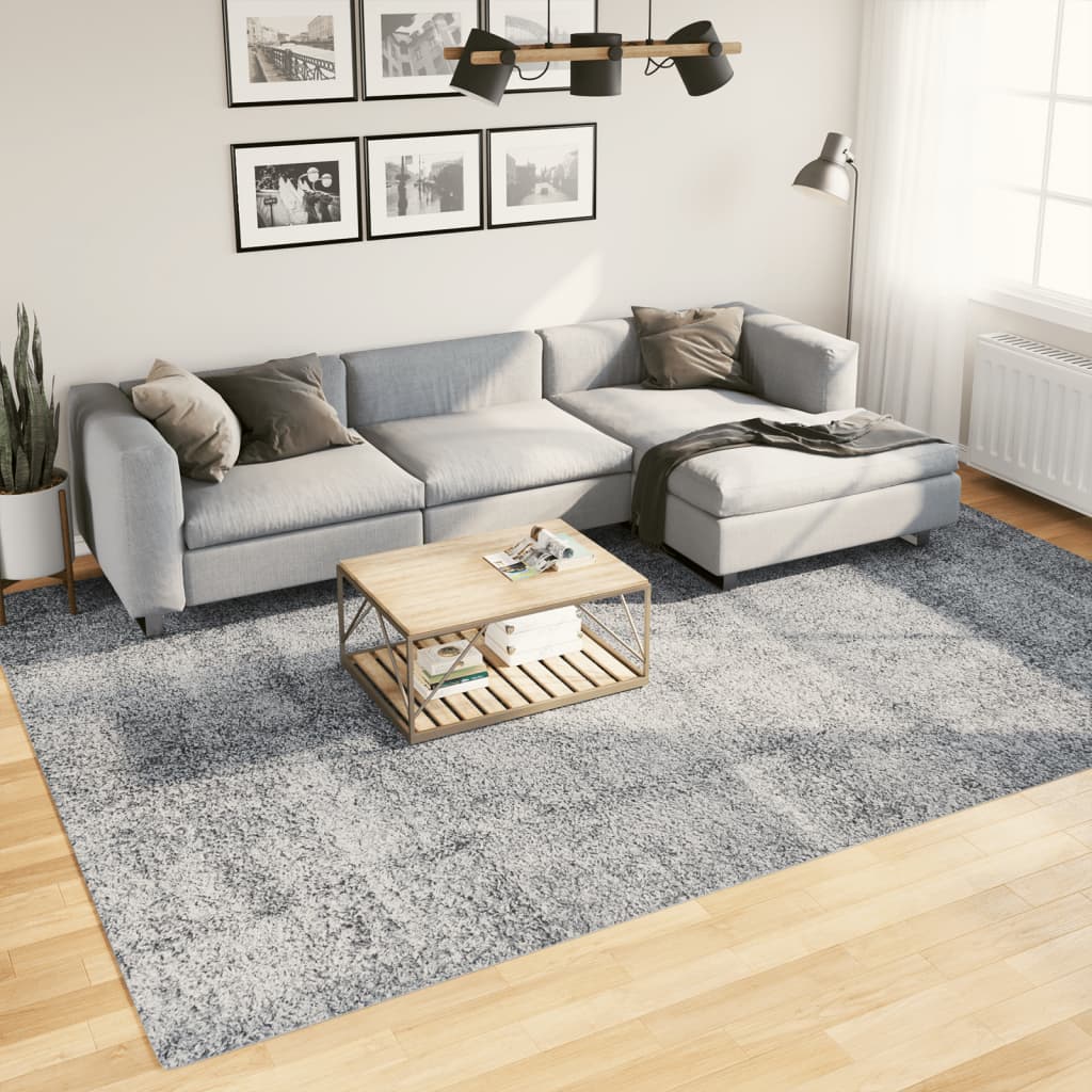 Blauer Shaggy Teppich Hochflor 240x340 cm