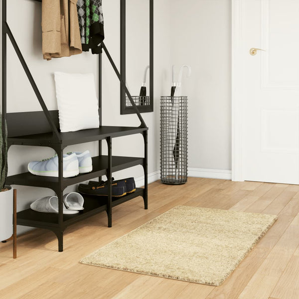 Goldener Shaggy Teppich, 60x110 cm