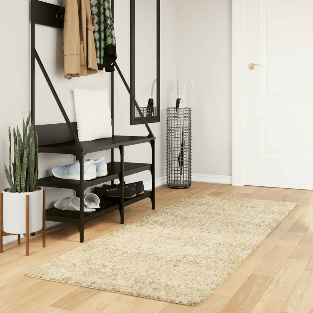 Goldener Shaggy Teppich 80x200 cm