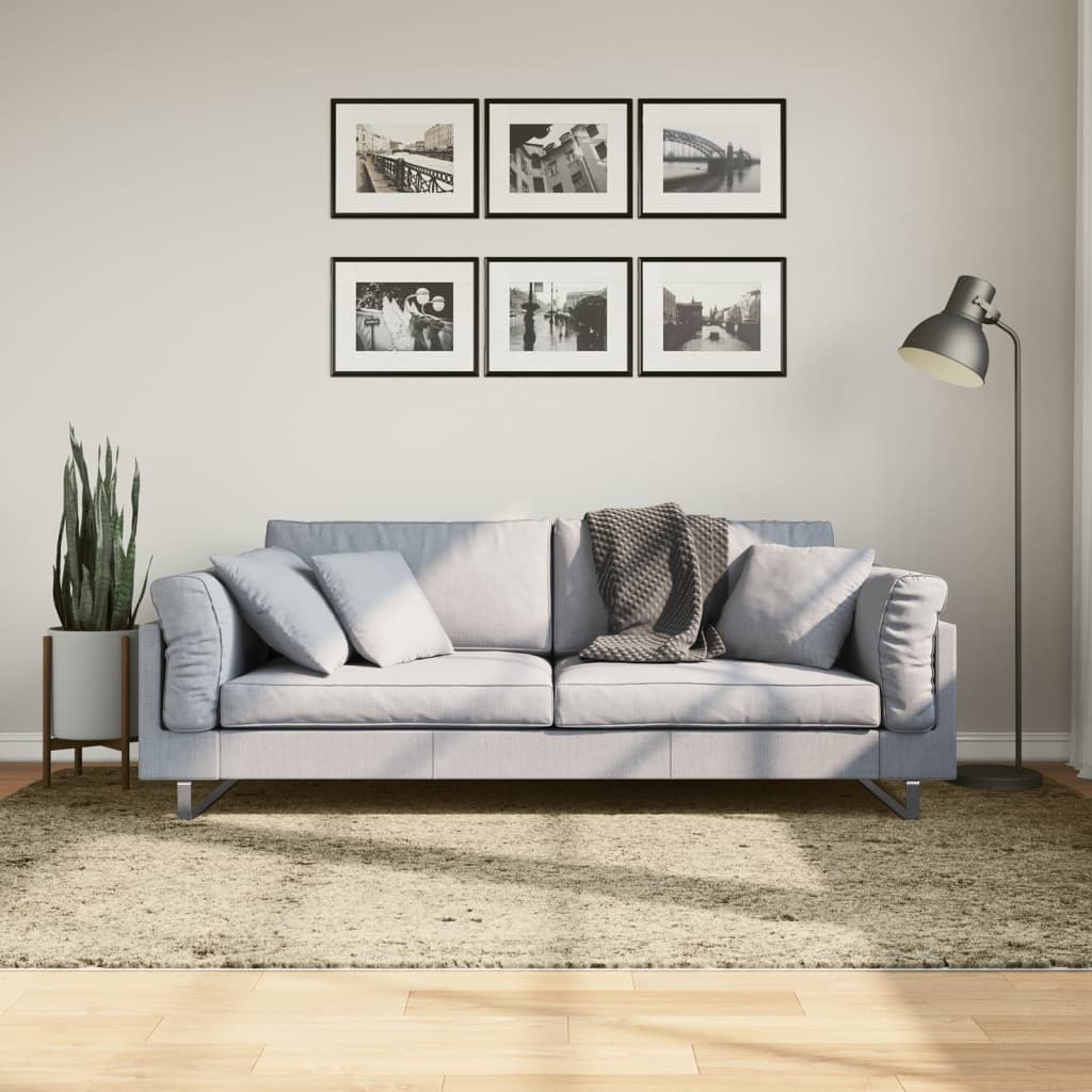 Goldener Shaggy Teppich, 160x230 cm