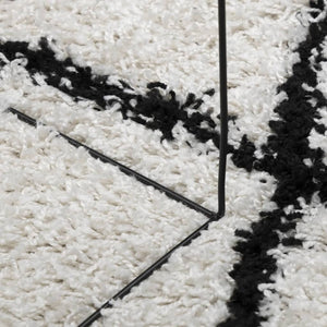 Shaggy Teppich Creme Schwarz Ø 280cm