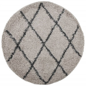 Shaggy Teppich Pamplona Beige Anthrazit Ø 100cm