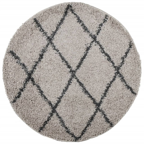 Shaggy Teppich Pamplona Beige Anthrazit Ø 100cm