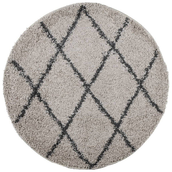 Shaggy Teppich Pamplona Beige Anthrazit Ø 120cm