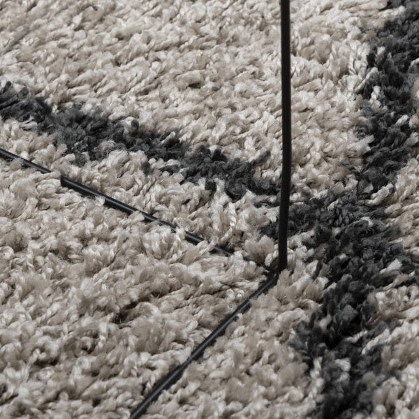 Shaggy Teppich Pamplona Beige Anthrazit Ø 120cm