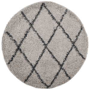 Runder Shaggy Teppich Beige Anthrazit Ø 280cm