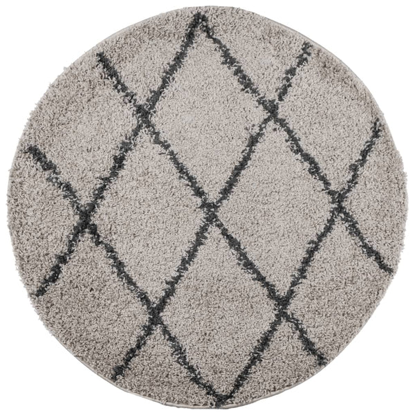 Runder Shaggy Teppich Beige Anthrazit Ø 280cm