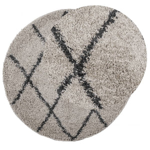 Runder Shaggy Teppich Beige Anthrazit Ø 280cm