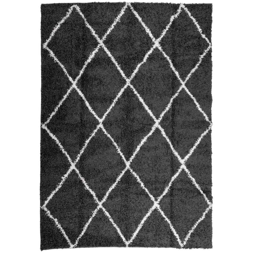 Shaggy Teppich Schwarz Creme 120x170 cm