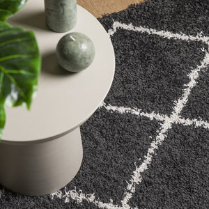 Shaggy Teppich Schwarz Creme 120x170 cm