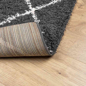 Shaggy Teppich Schwarz Creme 140x200cm