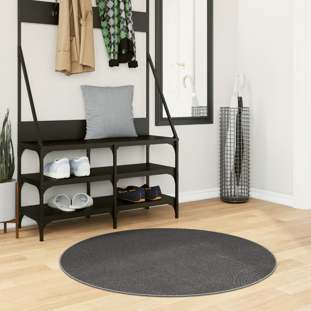 Anthrazit Teppich IZA Kurzflor Ø 100cm