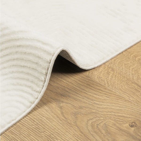 Creme Teppich Kurzflor 100x200 cm Skandi-Look
