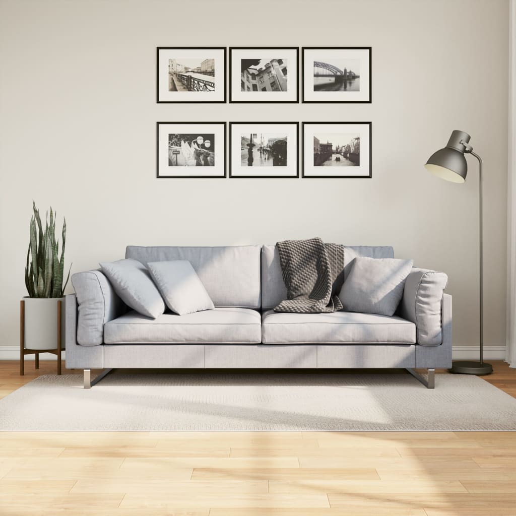 Creme Teppich Kurzflor 100x200 cm Skandi-Look