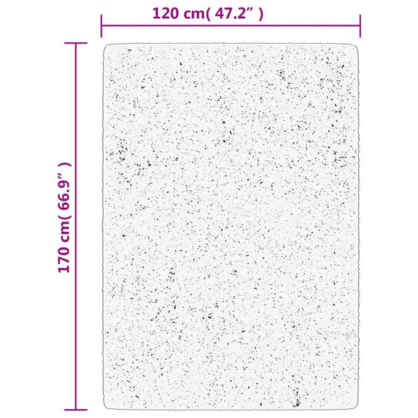 Creme Teppich Kurzflor Skandinavisch 120x170 cm