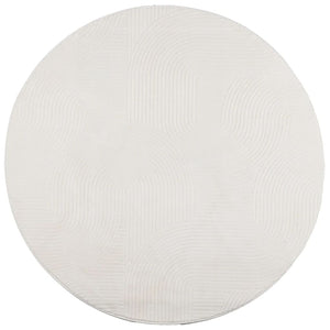 Creme Teppich Kurzflor Ø 100cm