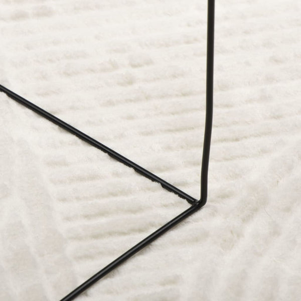 Creme Teppich Kurzflor Ø 100cm