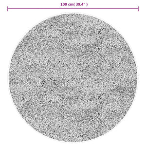 Creme Teppich Kurzflor Ø 100cm