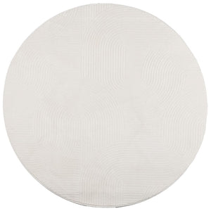 Creme Teppich IZA, Kurzflor, Ø 120cm