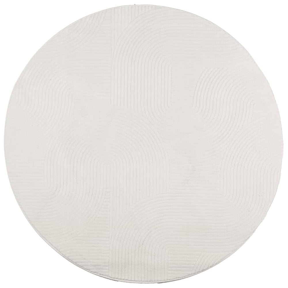 Creme Teppich Kurzflor Skandinavisch Ø 160cm