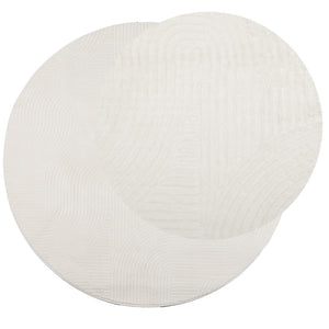 Creme Teppich Kurzflor Skandinavisch Ø 160cm