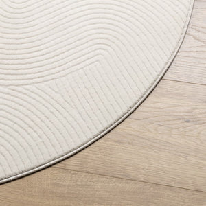 Creme Teppich Kurzflor Skandinavisch Ø 160cm