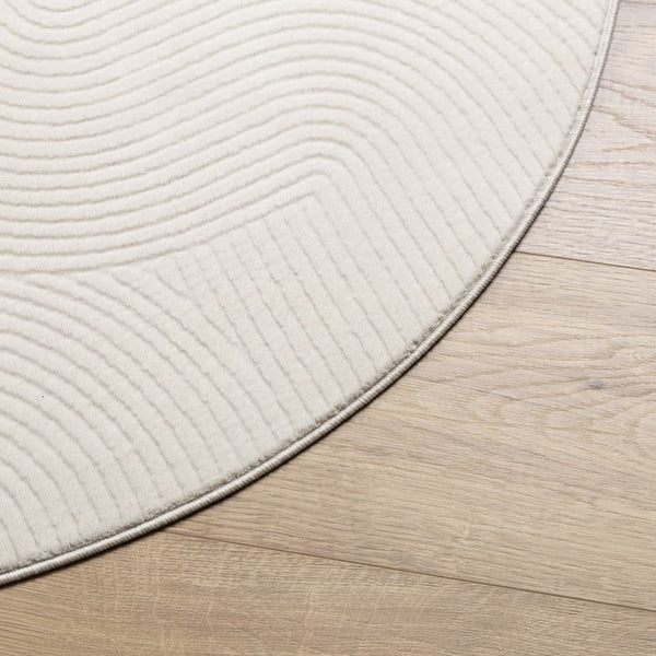 Creme Teppich Kurzflor Skandinavisch Ø 160cm
