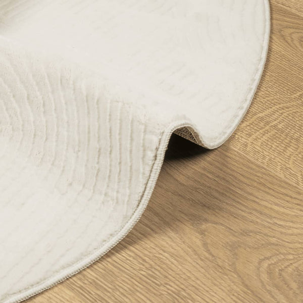Creme Teppich Kurzflor Skandinavisch Ø 160cm