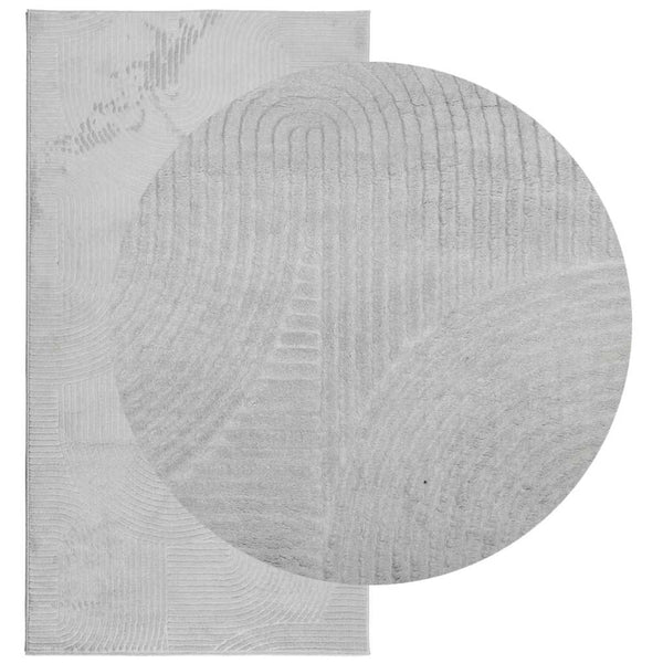 Grauer Kurzflor-Teppich IZA, 80x150 cm