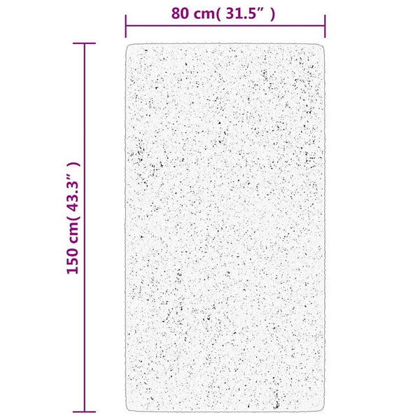 Grauer Kurzflor-Teppich IZA, 80x150 cm