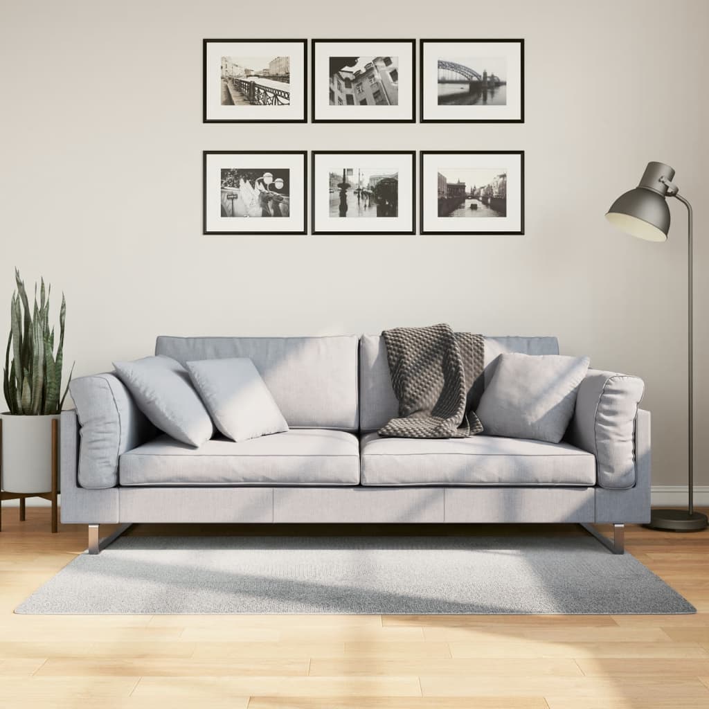 Grauer Kurzflor-Teppich IZA, 80x150 cm