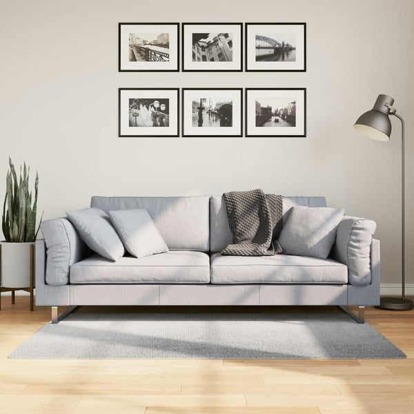 Grauer Kurzflor-Teppich IZA, 80x150 cm