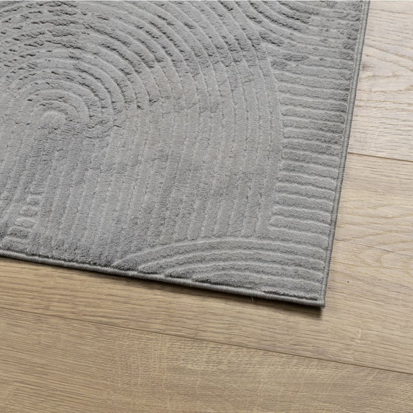 Grauer Kurzflor Teppich 100x200 cm