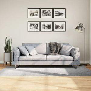 Grauer Kurzflor Teppich 100x200 cm