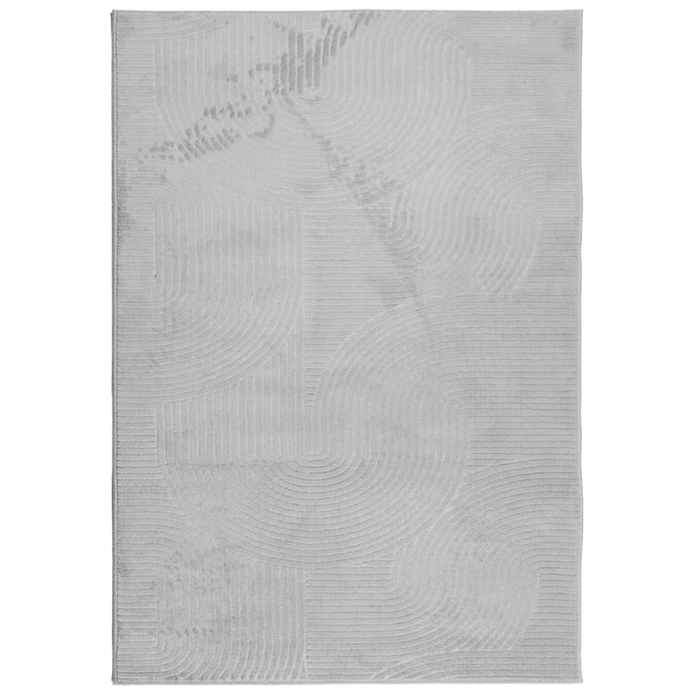 Grauer Kurzflor Teppich im Skandi-Look 120x170 cm