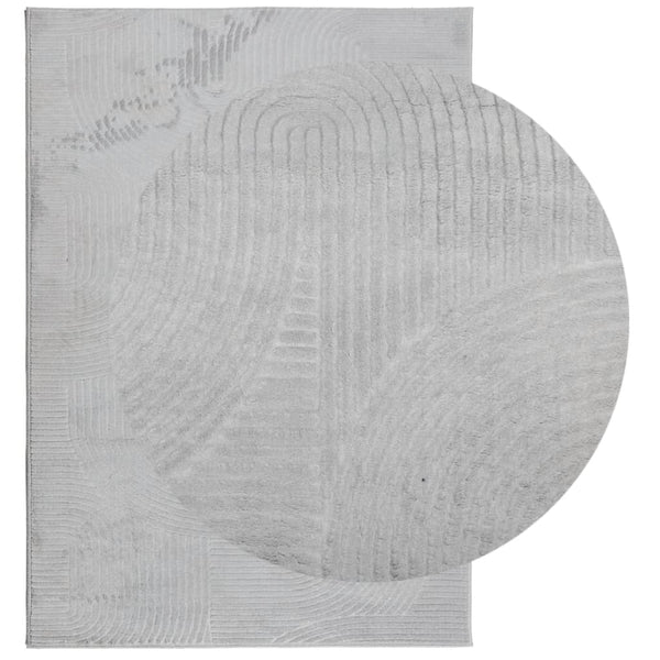 Grauer Kurzflor Teppich im Skandi-Look 120x170 cm