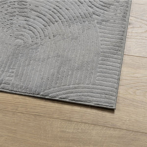 Grauer Kurzflor Teppich im Skandi-Look 120x170 cm