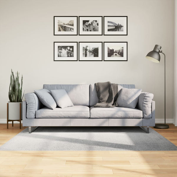 Grauer Kurzflor Teppich im Skandi-Look 120x170 cm