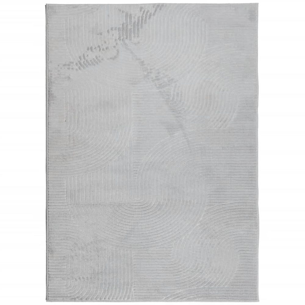 Grauer Kurzflor Teppich 200x280 cm