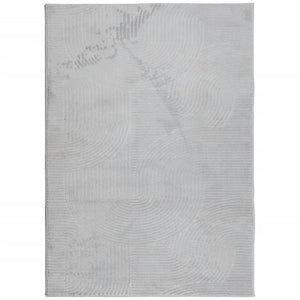 Grauer Kurzflor Teppich 200x280 cm
