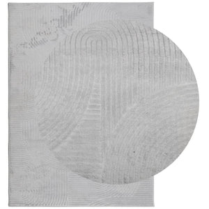 Grauer Kurzflor Teppich 200x280 cm