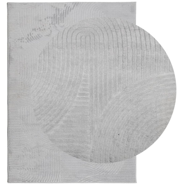 Grauer Kurzflor Teppich 200x280 cm