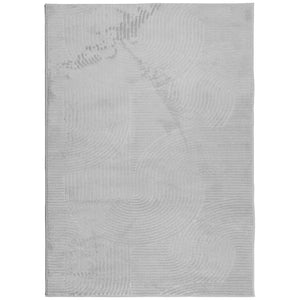 Grauer Kurzflor Teppich im Skandi-Look 240x340 cm