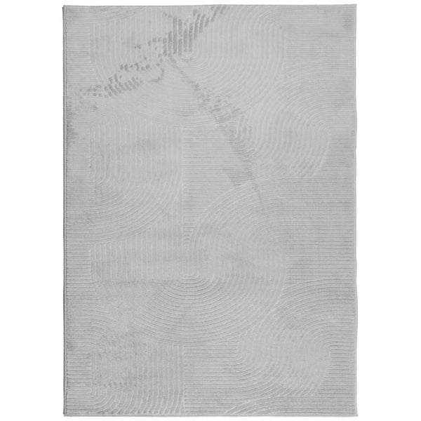Grauer Kurzflor Teppich im Skandi-Look 240x340 cm