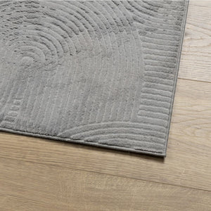 Grauer Kurzflor Teppich im Skandi-Look 240x340 cm