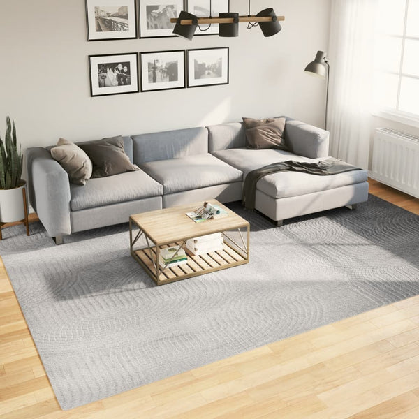 Grauer Kurzflor Teppich im Skandi-Look 240x340 cm