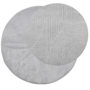 Grauer Kurzflor Teppich IZA, Ø 100 cm