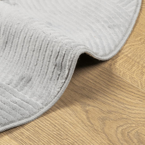Grauer Kurzflor Teppich IZA, Ø 100 cm
