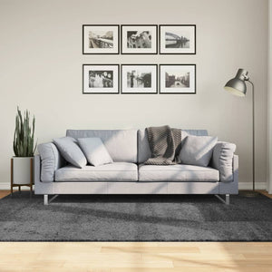Anthrazit Kurzflor Teppich 160x230 cm
