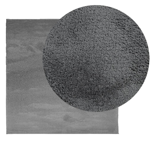 Anthrazit Teppich Kurzflor 200x200 cm